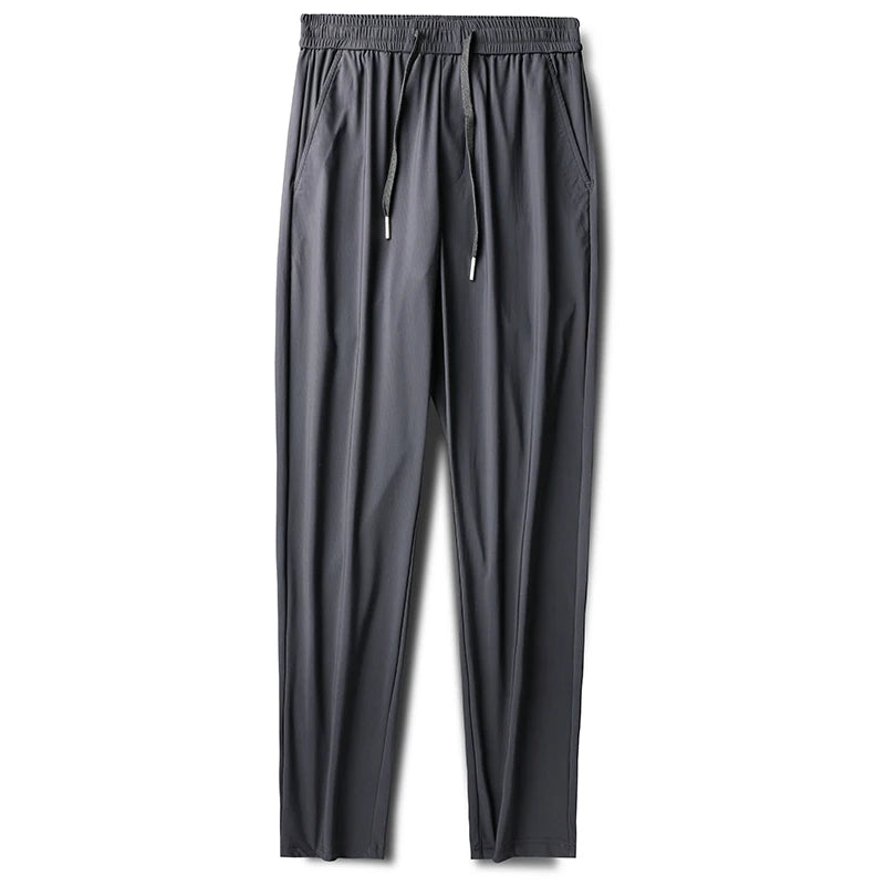 Hehope New Men'S Summer Thin Ice Silk Quick Drying Casual Sports Pants With High Elasticity And Fashionable Air Conditioning Trousers