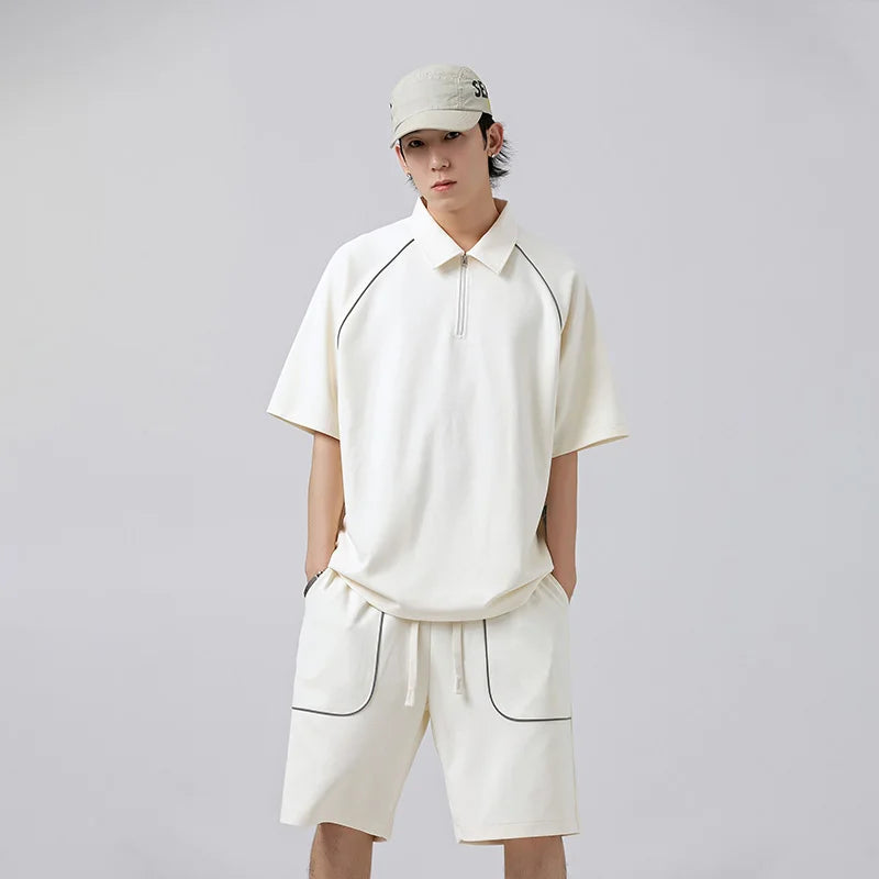 Hehope XXXL Fashion Men 2 Piece Suit Streetwear Summer Casual Short Sleeve T-Shirt + Short Trousers Male Sportswear Large Size S-3XL