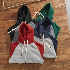 Hehope Add fleece and thickening heavy retro long-sleeved hipster hoodie male niche couple loose casual coat