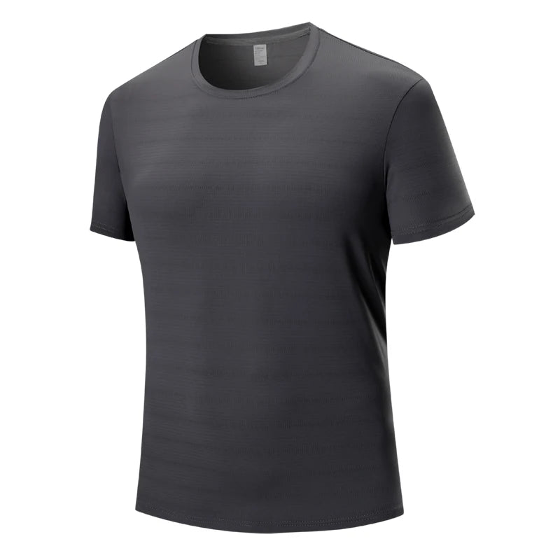 Hehope New Fashion Round Neck Versatile Loose 8Xl Ice Silk Short Sleeve T-Shirt Men'S Summer Casual Breathable Quick Dry Sports Top