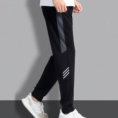 Hehope Spring Summer Men Joggers Stripes Sweatpants New Casual Elastic Waist Pockets Sports Clothing Fashion Slim Bound Feet Trousers