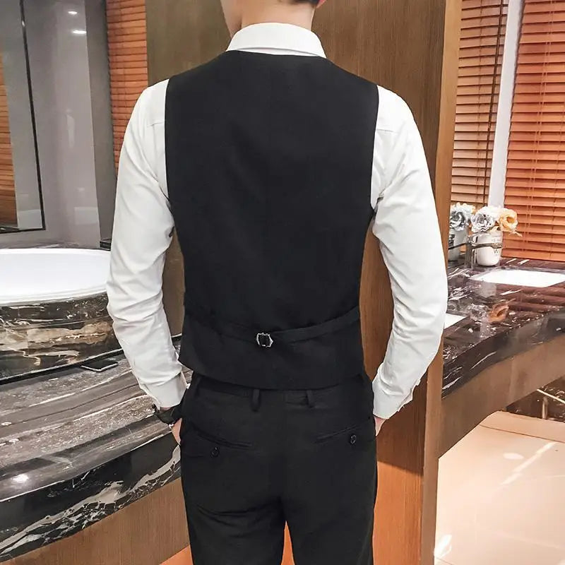 Hehope M-5XL Plus Size Men's Slim Fit Mens Suit Vest Casual Suit Vest Man Formal Businss Vests Male Waistcoat Gilet Homme XXXXXL