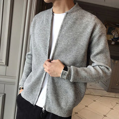 Hehope Autumn Winter Solid Color Long Sleeve Cardigan For Men Zipper Casual Sweaters Man Loose Fashion Streetwear Chic Male Clothes