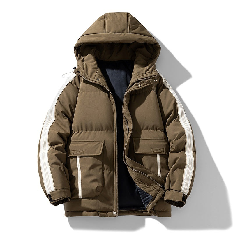 Hehope Winter Men's Cotton-padded Outdoor hooded coat