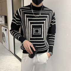 Hehope Striped Sweater For Men Spring And Autumn