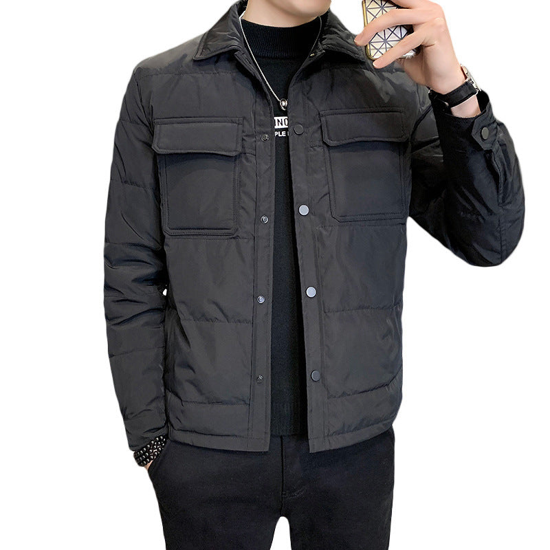 Hehope Casual Cargo Polo Collar jacket