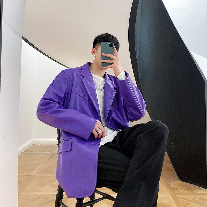 Hehope Korean Style Personalized Purple Coat