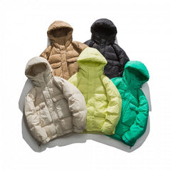 Hehope Men's Japanese Loose Casual Hooded Cotton-padded Jacket