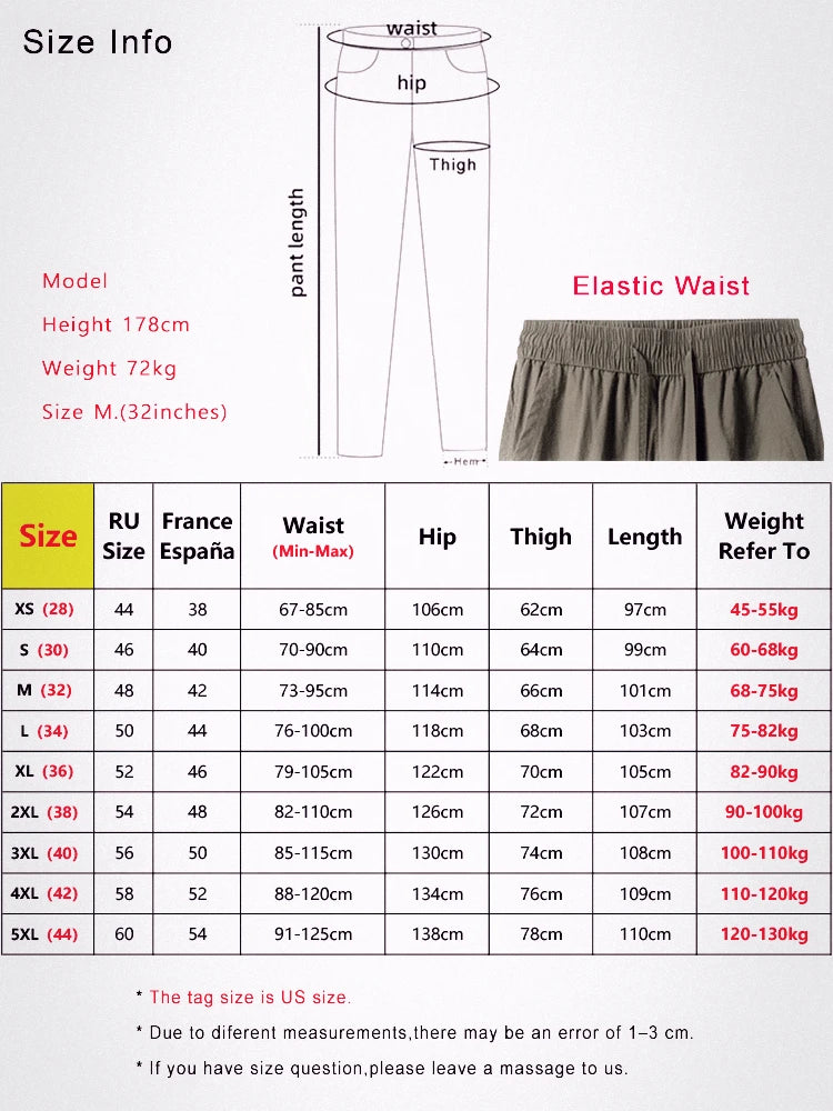 Hehope Spring Summer Baggy Cargo Pants Men Multi-Pockets Drawstring Straight Long Casual Pants Male Cotton Loose Trousers Plus Size 8XL